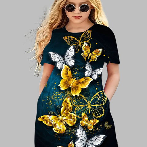 Girls' 3D Butterfly Dress