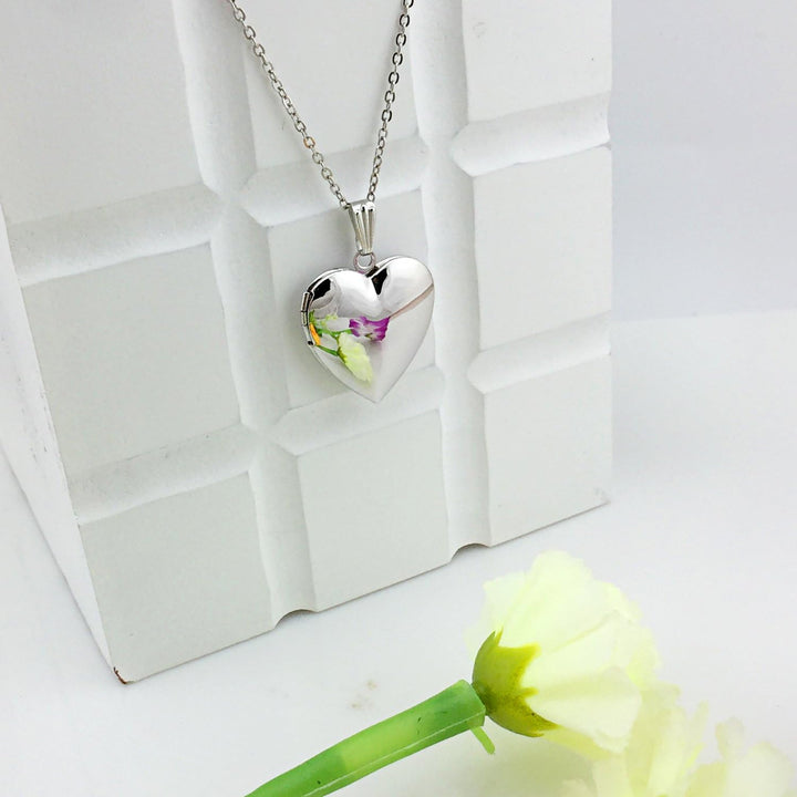 Love Heart Locket Necklace That Holds Pictures Polished Lockets Necklaces Birthday Gifts