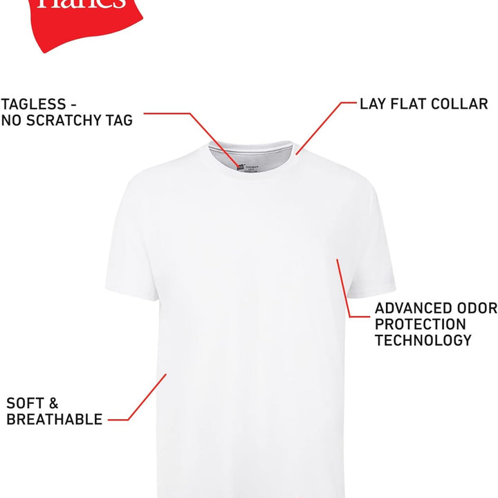 Men'S Cotton, Moisture-Wicking Crew Tee Undershirts, Multi-Packs Available