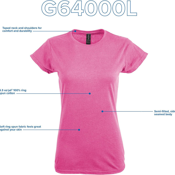 Women'S Softstyle Cotton T-Shirt, Style G64000L, Multipack