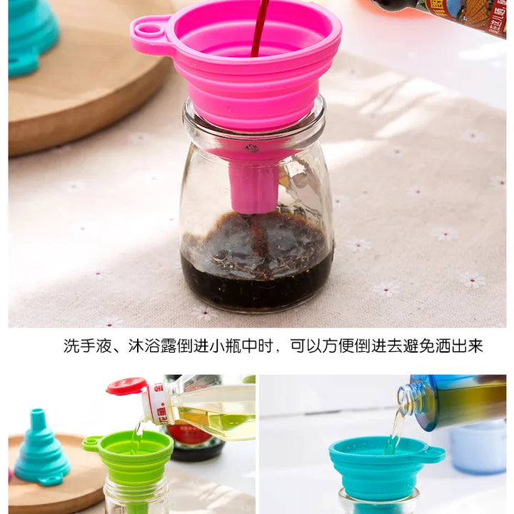 1pc Silicone Foldable Kitchen Funnel