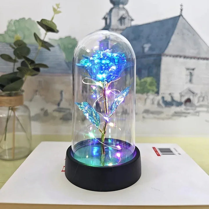 Eternal foil rose with LED light – a romantic gift.