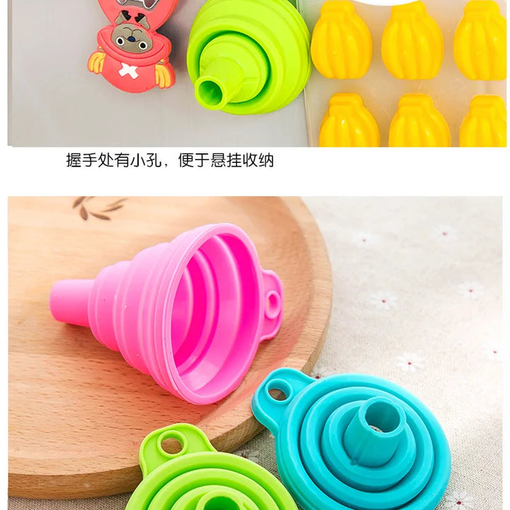 1pc Silicone Foldable Kitchen Funnel