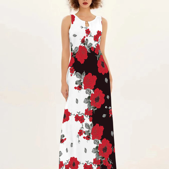 Women's Floral V-Neck Boho Maxi Dress