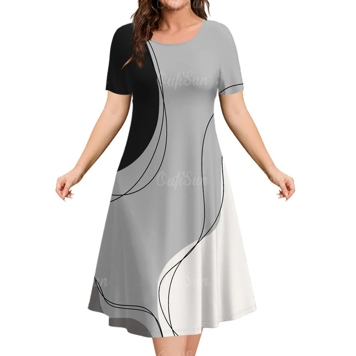 Women's 3D Print A-Line Dress.