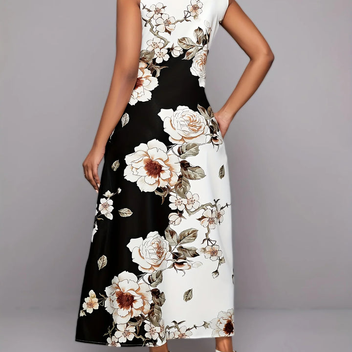 Women's Floral V-Neck Boho Maxi Dress