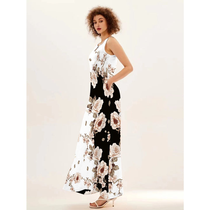 Women's Floral V-Neck Boho Maxi Dress