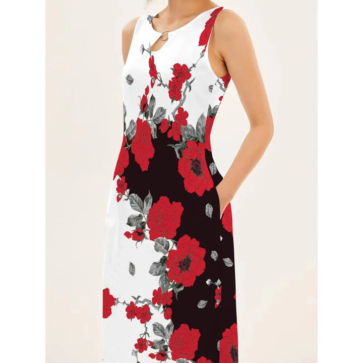 Women's Floral V-Neck Boho Maxi Dress