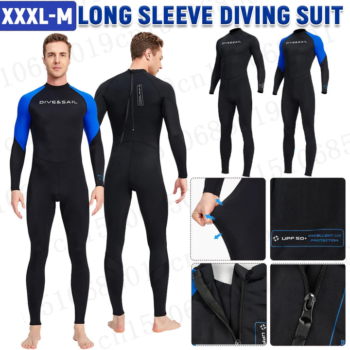 Men's Long Sleeve Diving Wetsuit.