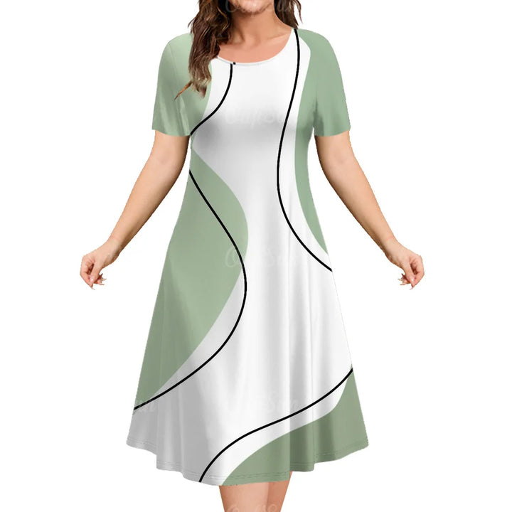 Women's 3D Print A-Line Dress.