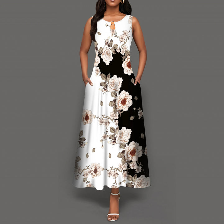 Women's Floral V-Neck Boho Maxi Dress