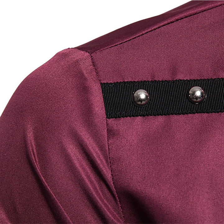 Men's gothic studded long-sleeve shirt.