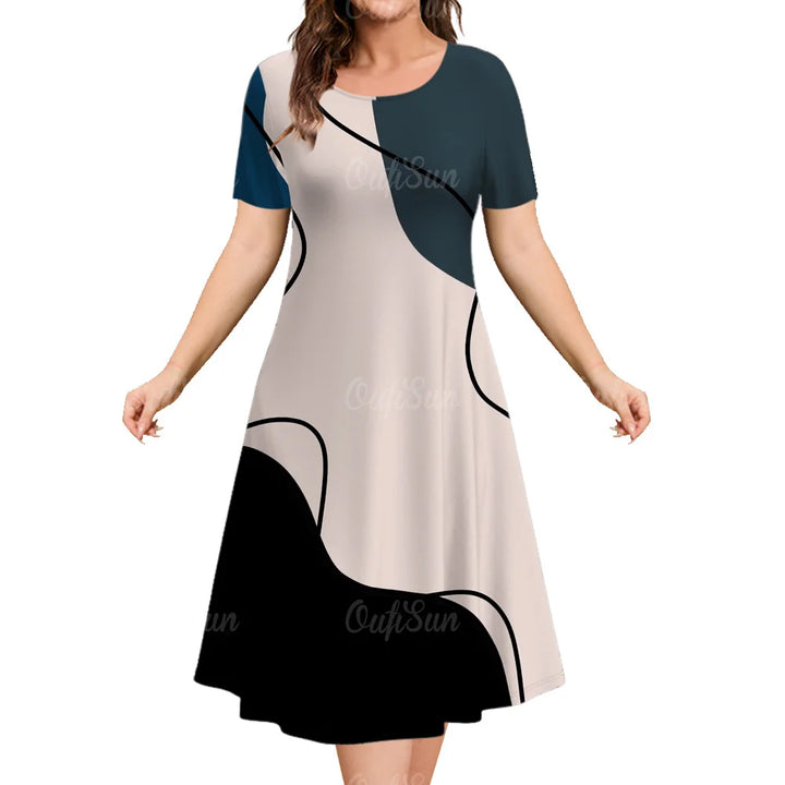 Women's 3D Print A-Line Dress.