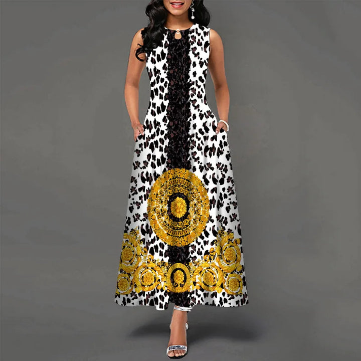 Women's Floral V-Neck Boho Maxi Dress