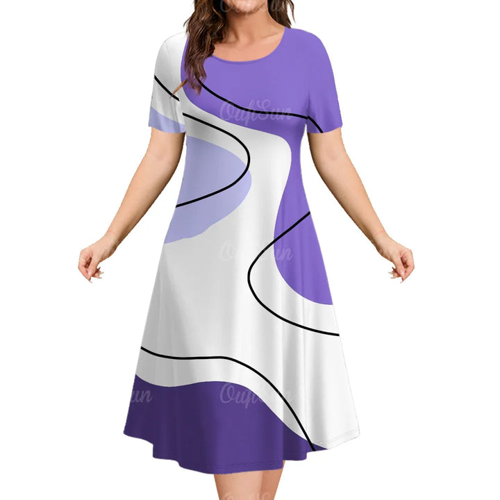 Women's 3D Print A-Line Dress.