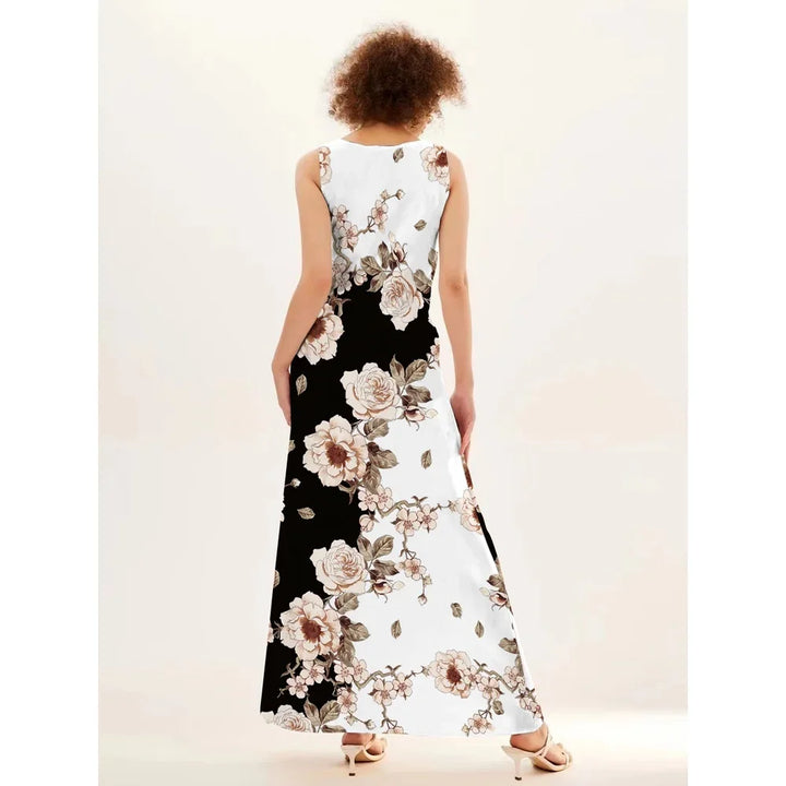 Women's Floral V-Neck Boho Maxi Dress