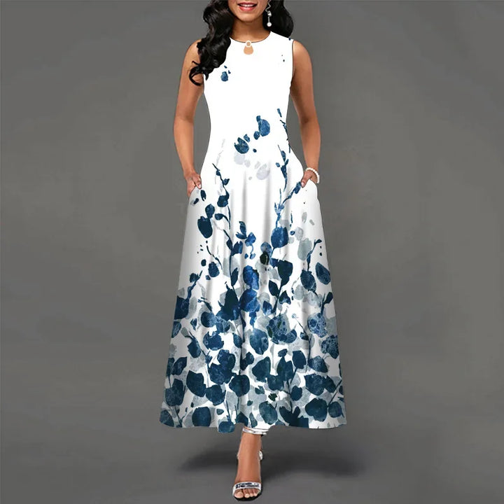 Women's Floral V-Neck Boho Maxi Dress