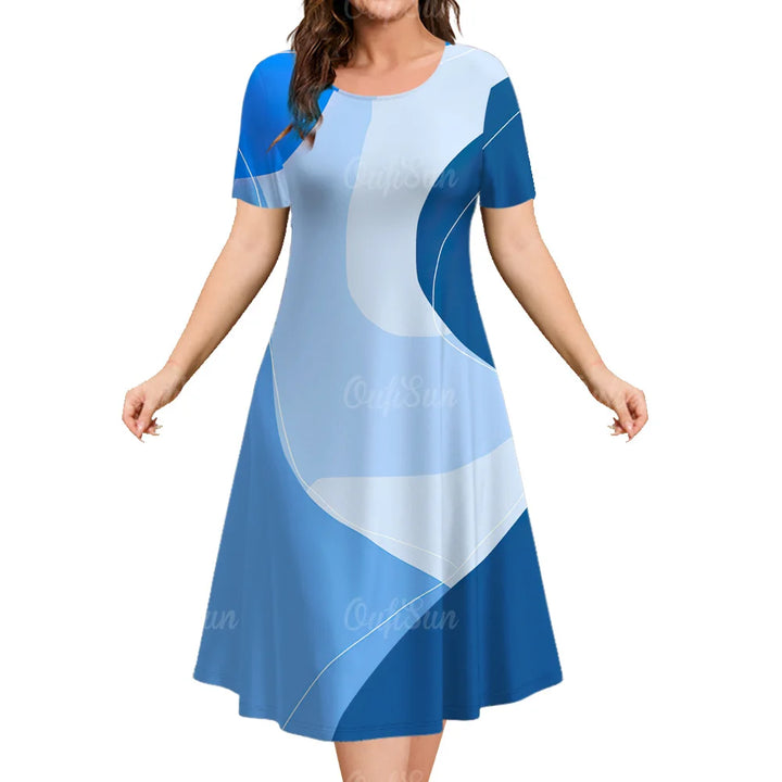 Women's 3D Print A-Line Dress.