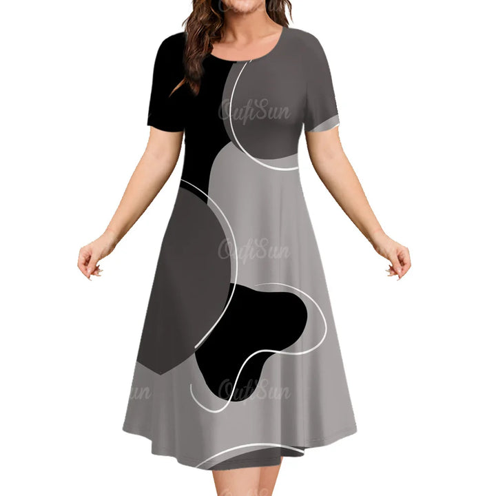 Women's 3D Print A-Line Dress.