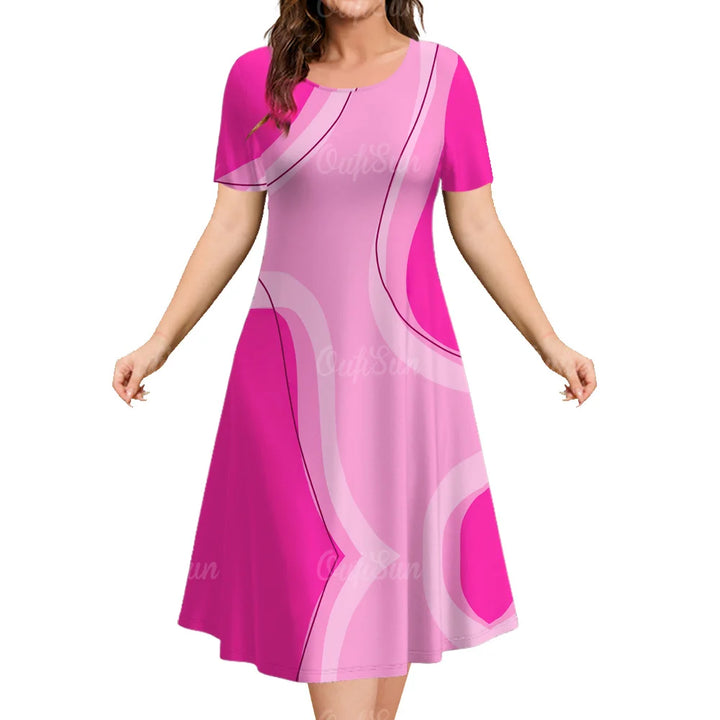 Women's 3D Print A-Line Dress.