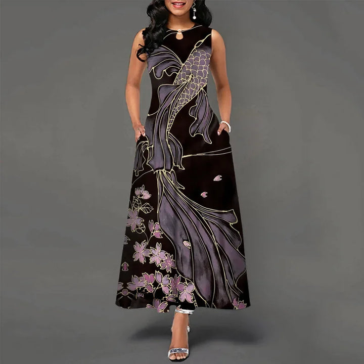 Women's Floral V-Neck Boho Maxi Dress