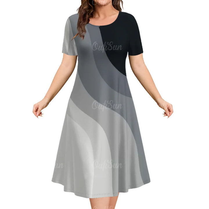 Women's 3D Print A-Line Dress.