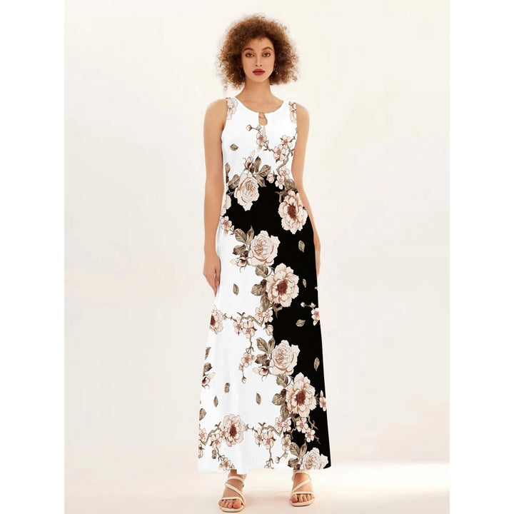 Women's Floral V-Neck Boho Maxi Dress