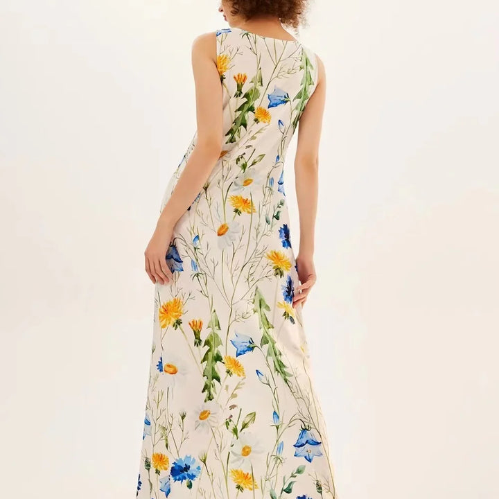 Women's Floral V-Neck Boho Maxi Dress