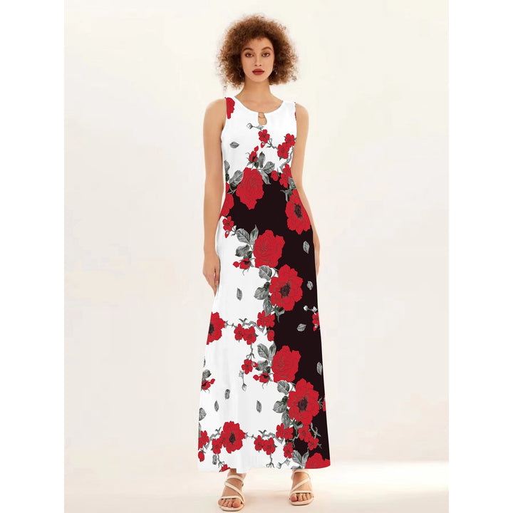 Women's Floral V-Neck Boho Maxi Dress