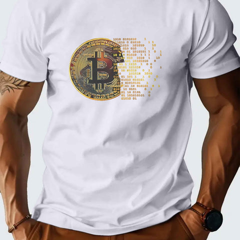 Men's Bitcoin T-Shirt – Casual, Short Sleeve, Summer Wear.
