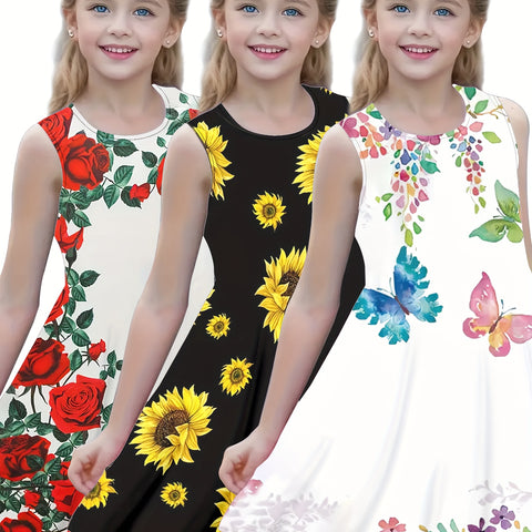 Girls' Floral Butterfly Dresses