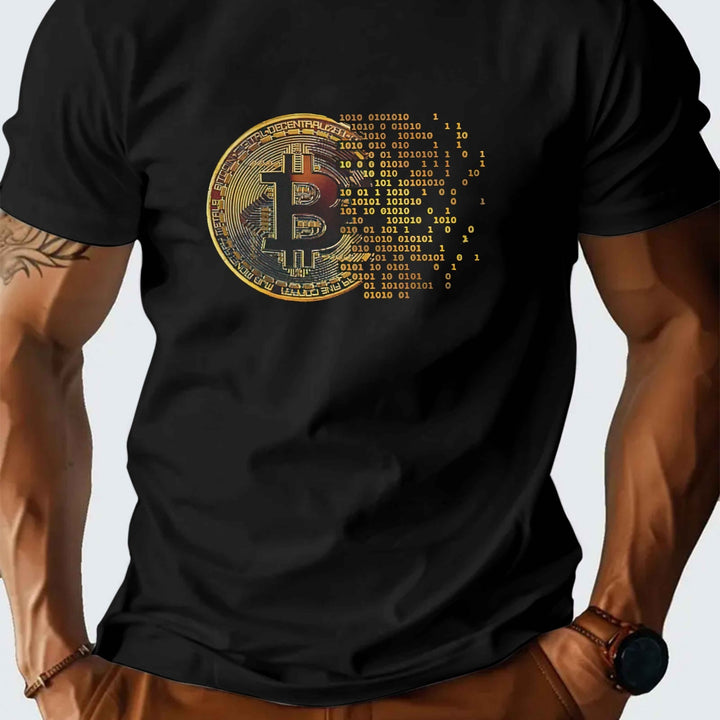Men's Bitcoin T-Shirt – Casual, Short Sleeve, Summer Wear.
