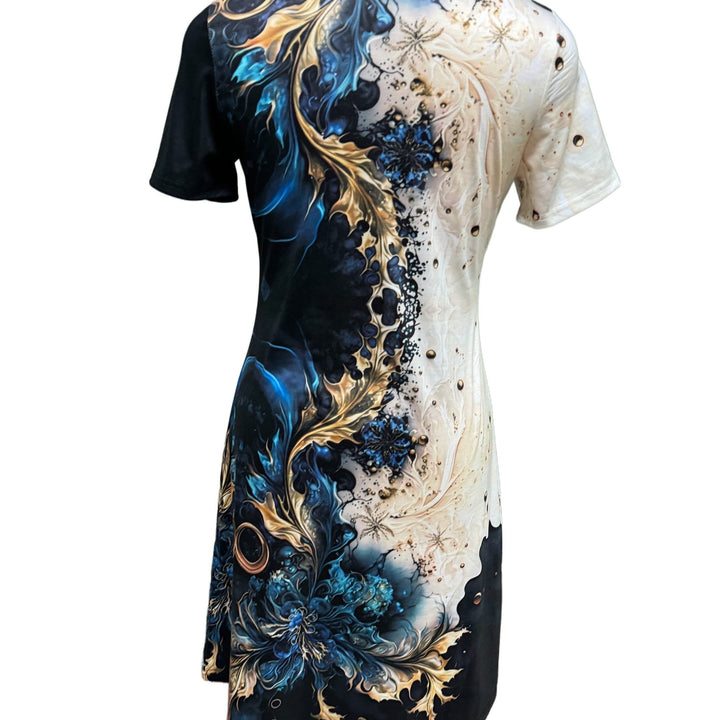 Women's Retro Floral Loose Dress.